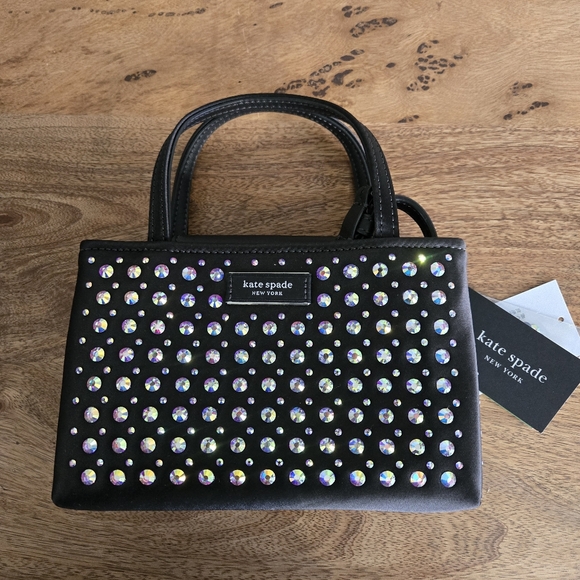 #134 NWT - kate spade new york Sam Icon Crystal Embellished Fabric Mini Tote - Picture 3 of 10